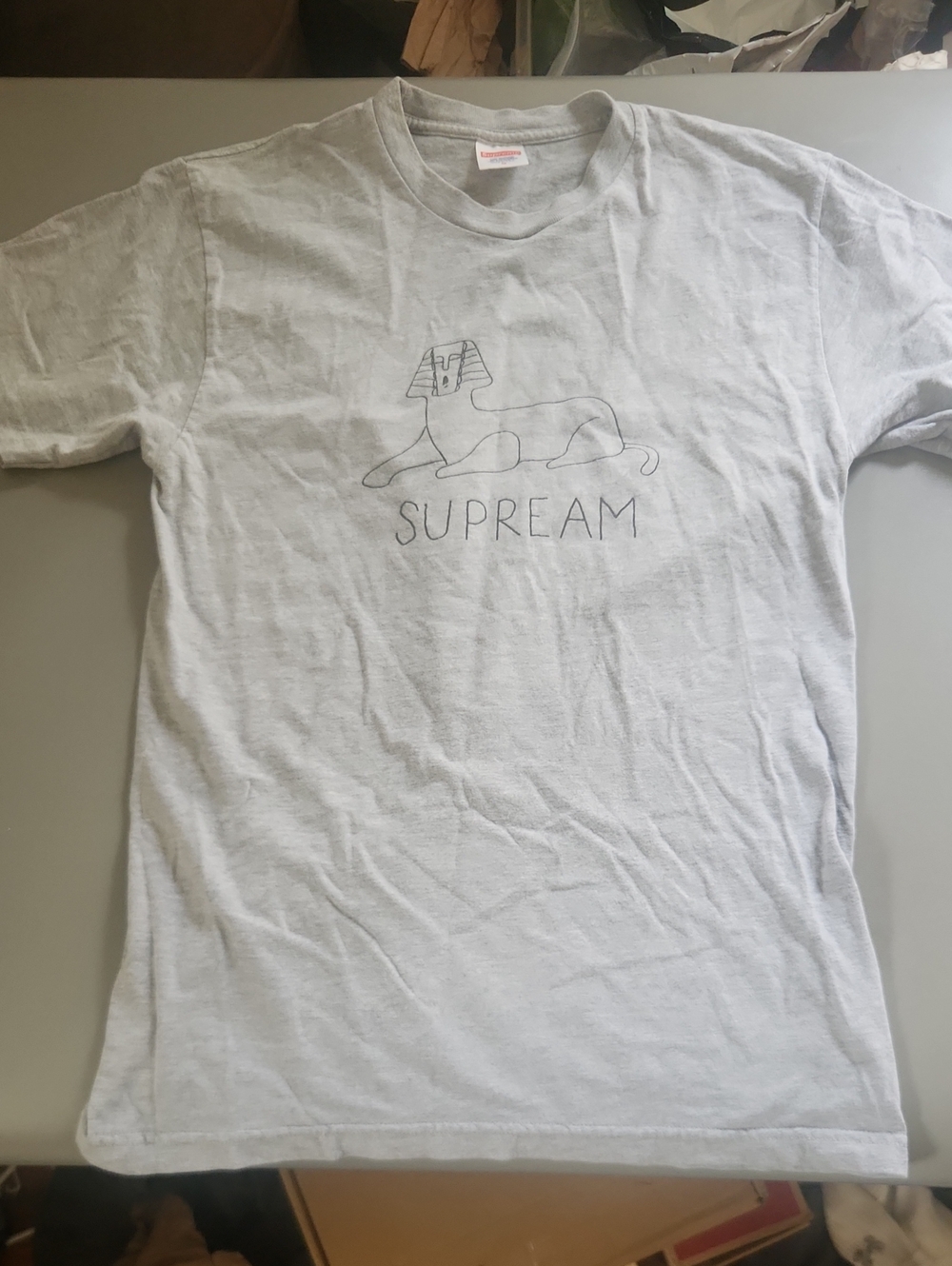 Supreme Light Gray Sphinx Graphic T-Shirt